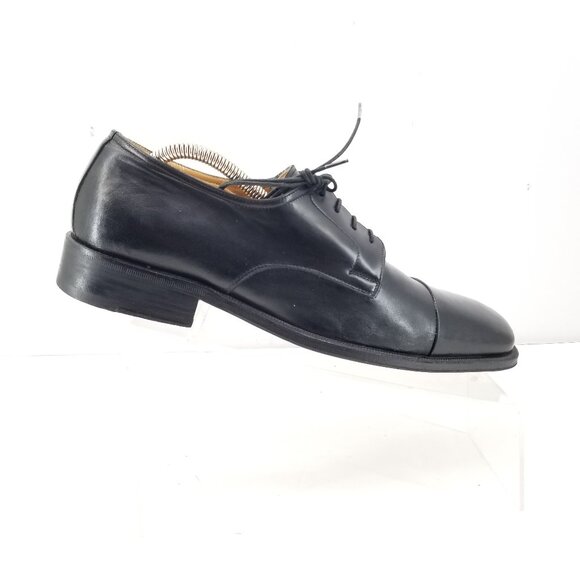 BrunoMagli Branson Mens Black Leather Oxford Dress Cap toe Italy Shoe Sz 10M main image 14